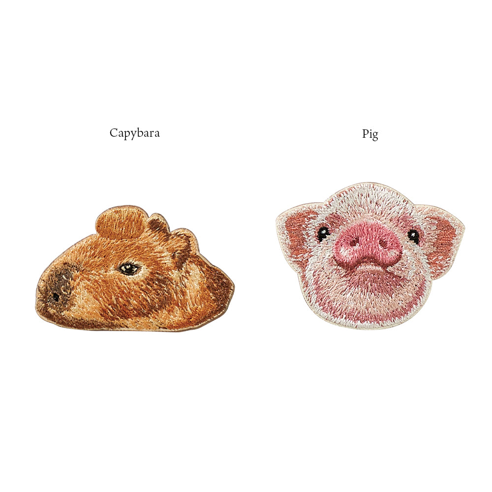 正規品 ワッペン 刺繍ワッペン アイロンワッペン ブタ 豚 子ブタ カピバラ 刺繍 ペット グッズ EMJOUR エンジュール 台湾 ハンドメイド 手芸 アップリケ ステッカー 動物 動物園