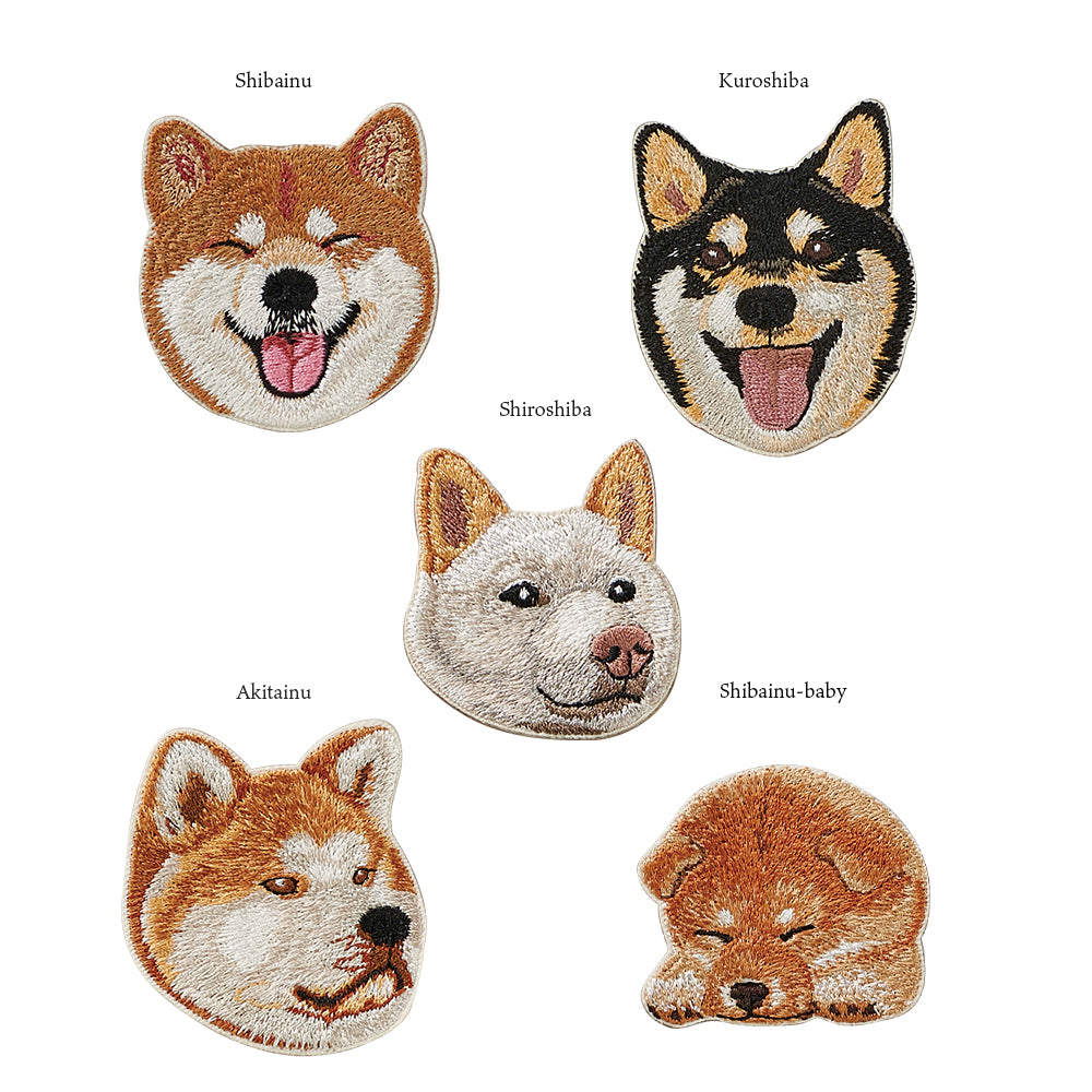 ワッペン 刺繍ワッペン アイロンワッペン 犬 刺繍 イヌ 柴犬 赤柴 白柴 秋田犬 子犬 動物 ペット グッズ プレゼント ギフト 贈り物 誕生日 EMJOUR エンジュール 母の日 台湾 ハンドメイド 手芸 アップリケ ステッカー