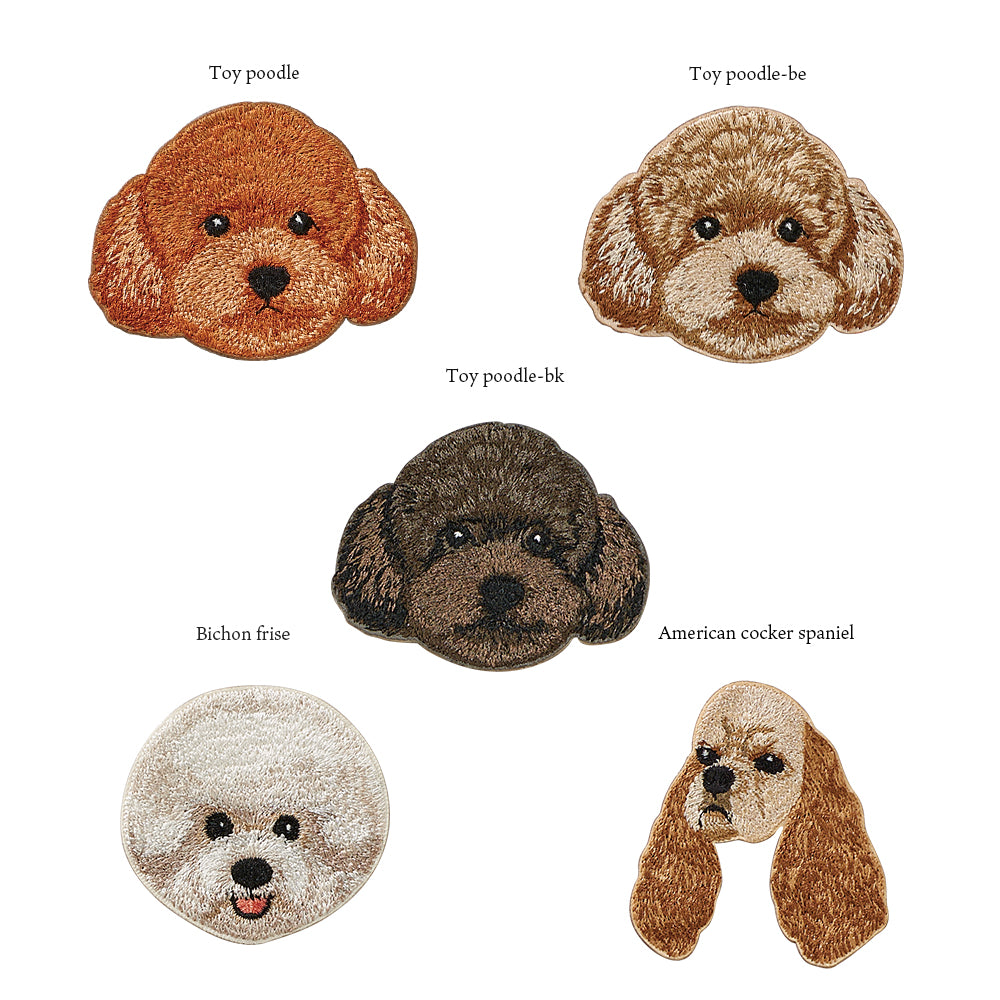 ワッペン 刺繍ワッペン アイロンワッペン 犬 刺繍 イヌ トイプードル トイプ プードル ビションフリーゼ アメリカンコッカー アメコカ 動物 ペット グッズ プレゼント ギフト 贈り物 誕生日 EMJOUR エンジュール 母の日 台湾 ハンドメイド 手芸 アップリケ ステッカー