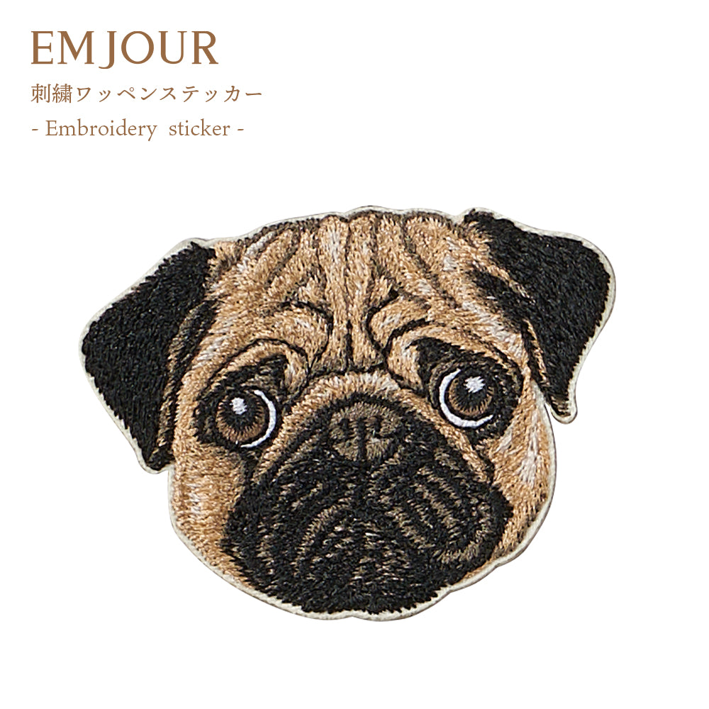 ワッペン 刺繍ワッペン アイロンワッペン 犬 刺繍 イヌ ブラックマウス フレンチブルドッグ フレブル パグ チャウチャウ ゴールデンレトリバー ゴールデン 動物 ペット グッズ プレゼント ギフト EMJOUR エンジュール 台湾 ハンドメイド 手芸 アップリケ ステッカー