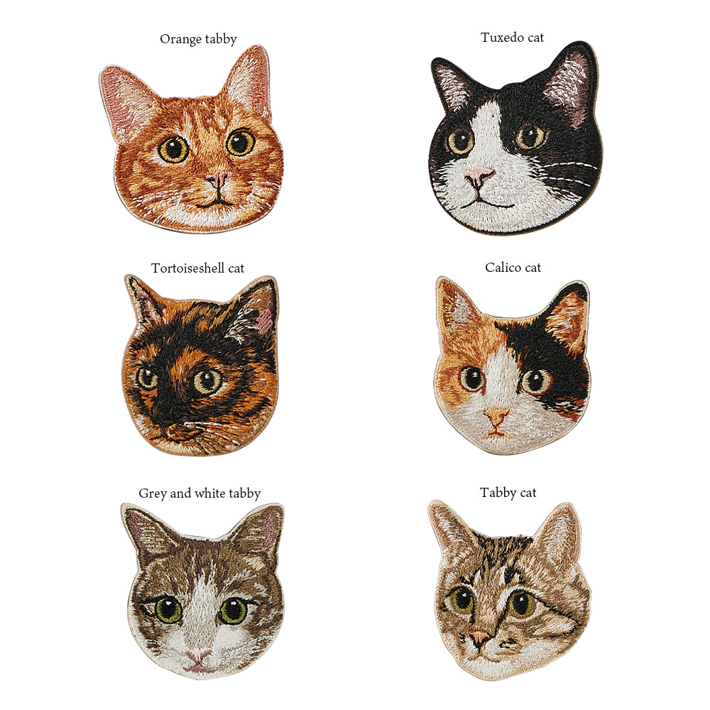 ワッペン 刺繍ワッペン アイロンワッペン 猫 刺繍 ネコ 茶トラ 茶虎 ハチワレ はちわれ 三毛猫 キジ白 キジシロ トラネコ 虎猫 動物 ペット グッズ プレゼント ギフト 贈り物 誕生日 EMJOUR エンジュール 母の日 台湾 ハンドメイド 手芸 アップリケ ステッカー