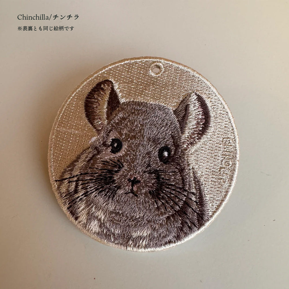 キーホルダー 動物 刺繍 ワッペン アニマル チャーム ハムスター モルモット リス カピバラ チンチラ カピバラ プレーリードッグ グッズ プレゼント ギフト 贈り物 新築祝い EMJOUR エンジュール 車 自転車 カギ おしゃれ (animal-2)