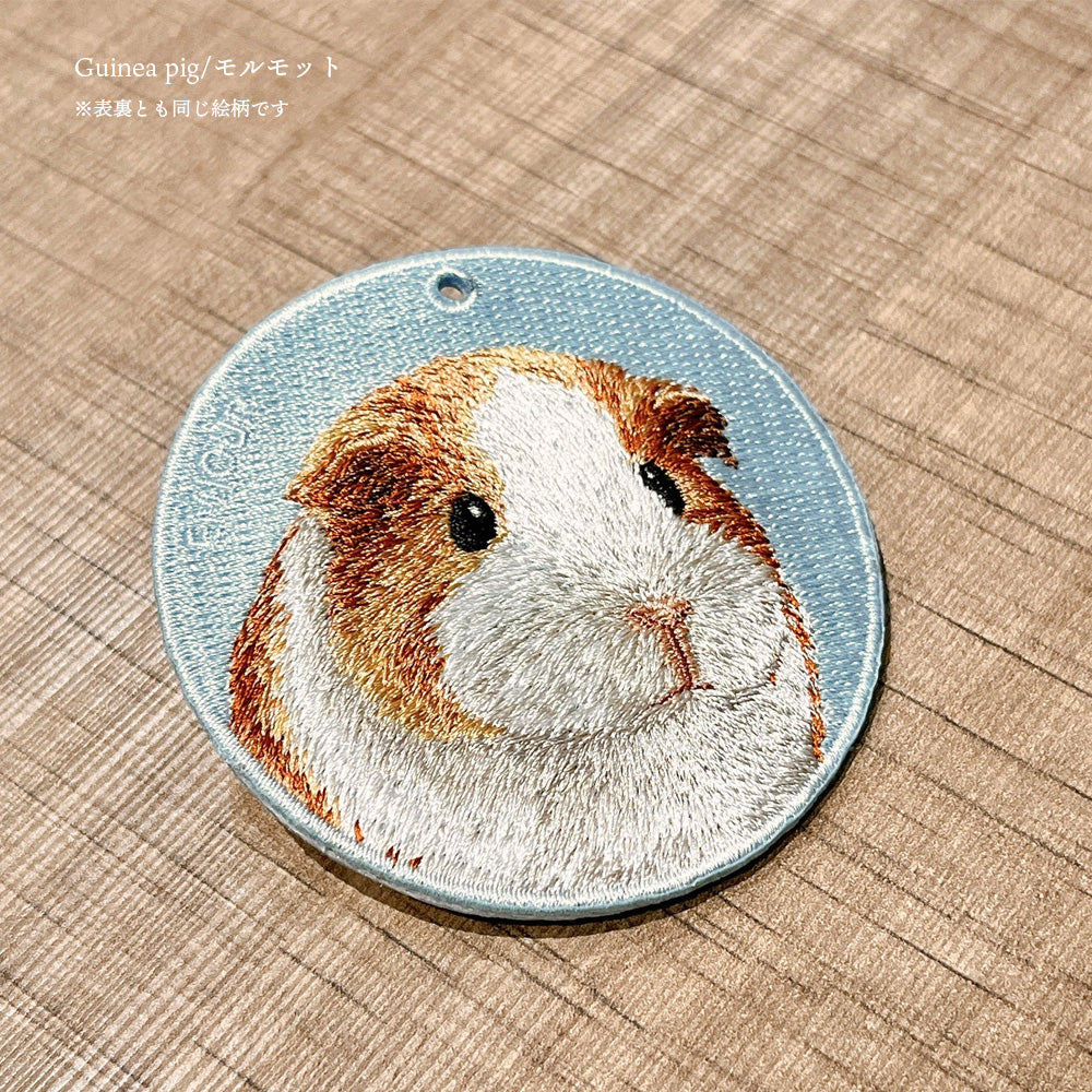 キーホルダー 動物 刺繍 ワッペン アニマル チャーム ハムスター