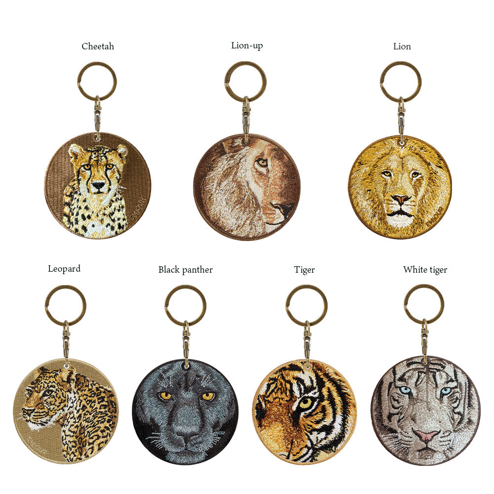 キーホルダー 刺繍 動物 アニマル チャーム 刺繍キーホルダー フェレット きりん キリン カピバラ ミーアキャット やもり ヤモリ キーリング プレゼント 入学祝い 新築祝い かわいい ギフト 贈り物 EMJOUR エンジュール 台湾 車 自転車 カギ 鍵 ペット 動物園 (animal-5)