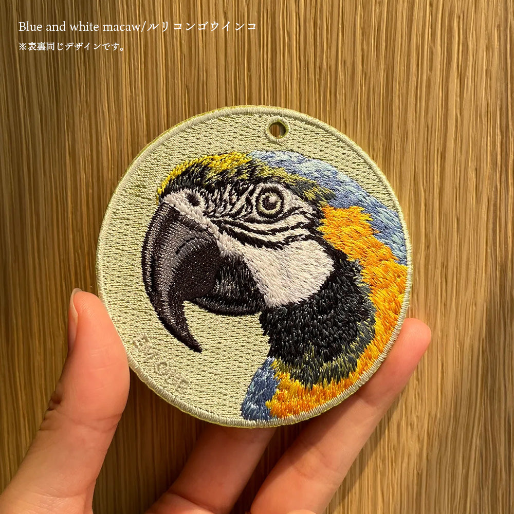 キーホルダー 刺繍 鳥 小鳥 動物 アニマル チャーム 刺繍キーホルダー