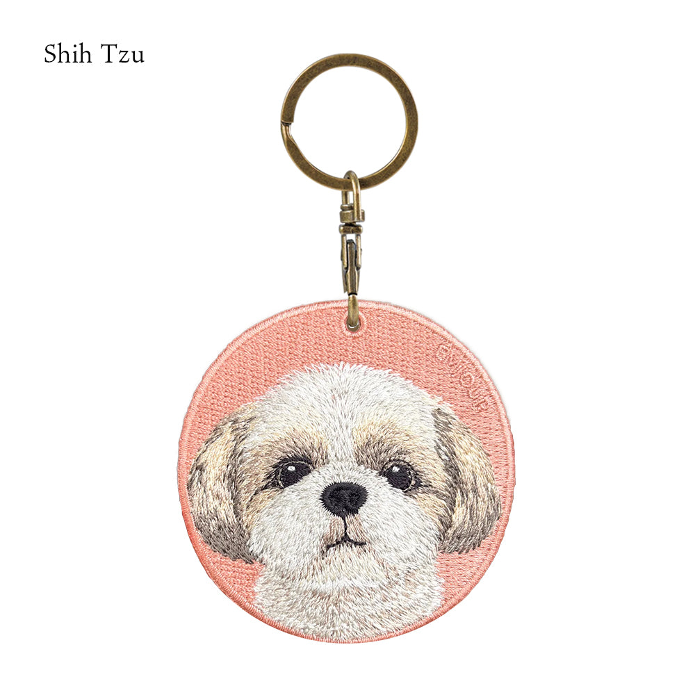 キーホルダー 犬 刺繍 ワッペン イヌ 犬柄 アニマル チャーム ポメラニアン ポメ ジャックラッセル ジャック ヨークシャテリア ヨーキー シーズー  ペット グッズ プレゼント ギフト 贈り物 新築祝い EMJOUR エンジュール 台湾 dog Taiwan 車 自転車 カギ 鍵 おしゃれ