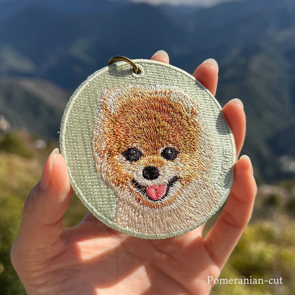 キーホルダー 犬 刺繍 ワッペン イヌ 犬柄 アニマル チャーム