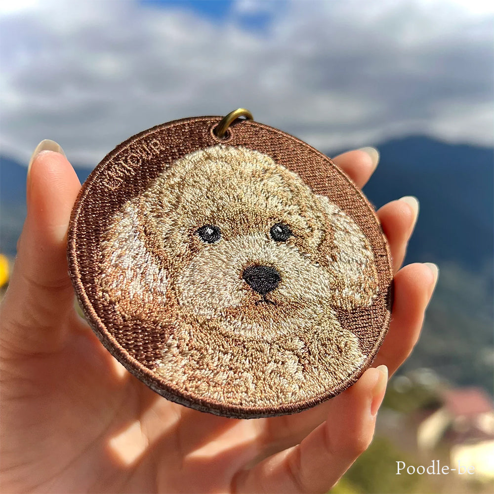 キーホルダー 犬 刺繍 ワッペン イヌ 犬柄 アニマル チャーム ダックス