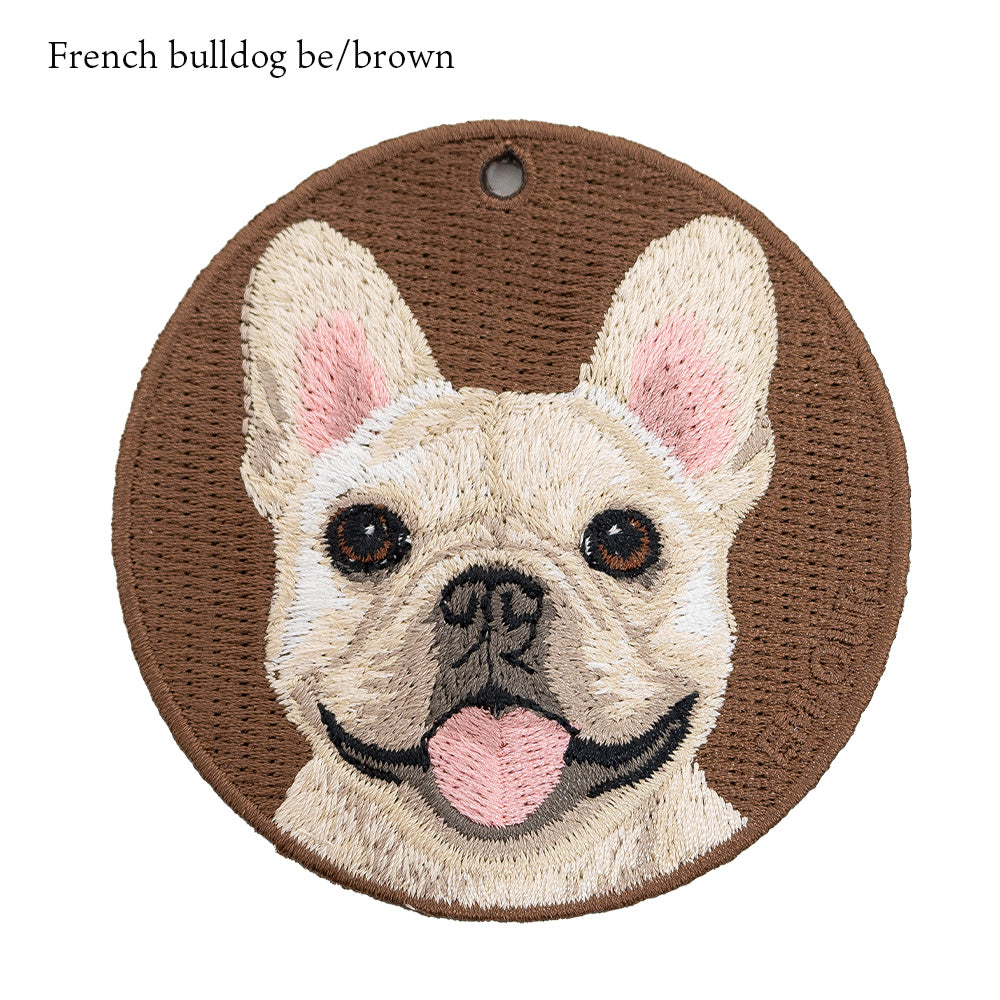 キーホルダー 犬 刺繍 ワッペン イヌ 犬柄 アニマル チャーム フレンチブルドッグ フレブル パグ シャー ペイ ペット グッズ プレゼント ギフト 贈り物 新築祝い EMJOUR エンジュール 台湾 dog Taiwan 車 自転車 カギ 鍵 おしゃれ