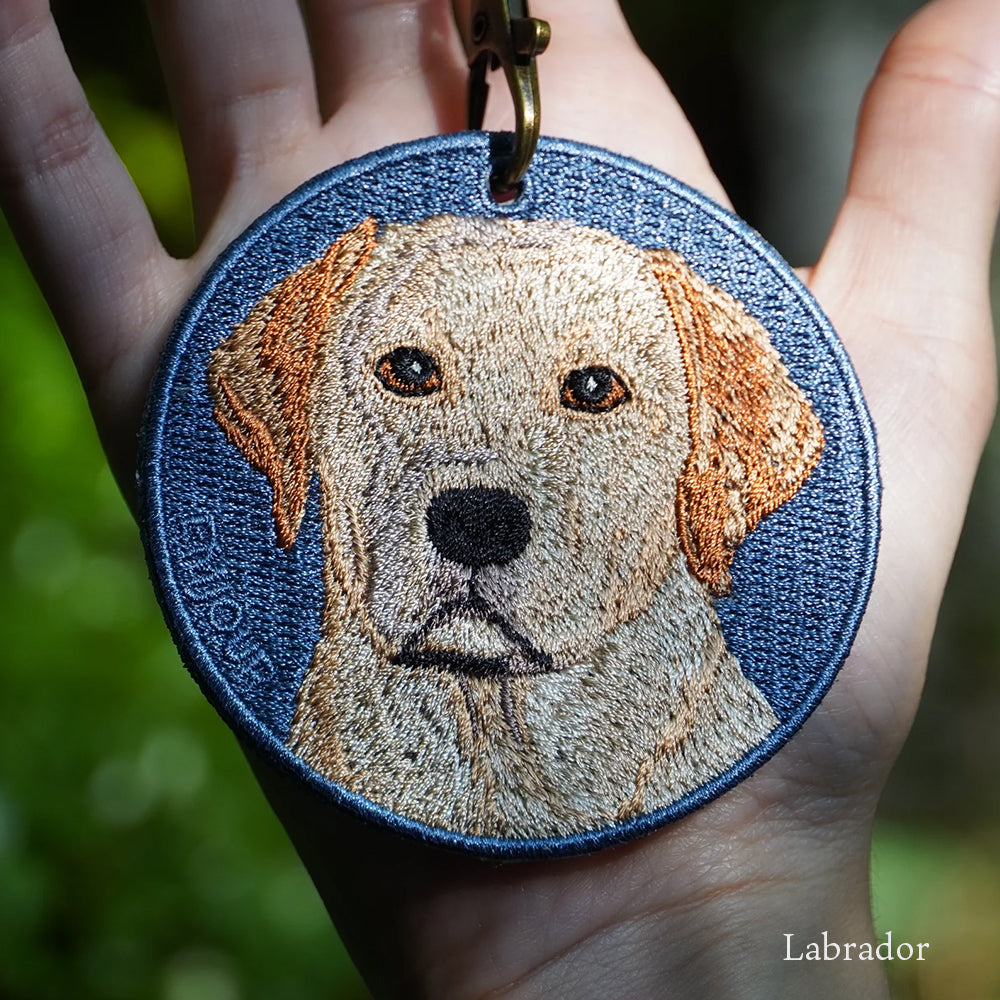 キーホルダー 犬 刺繍 ワッペン イヌ 犬柄 アニマル チャーム チャウチャウ ラブラドール レトリーバー ラブ グレートデーン サモエド ハスキー  動物 ペット グッズ プレゼント ギフト 贈り物 EMJOUR エンジュール 台湾 dog Taiwan 車 自転車 カギ 鍵 おしゃれ