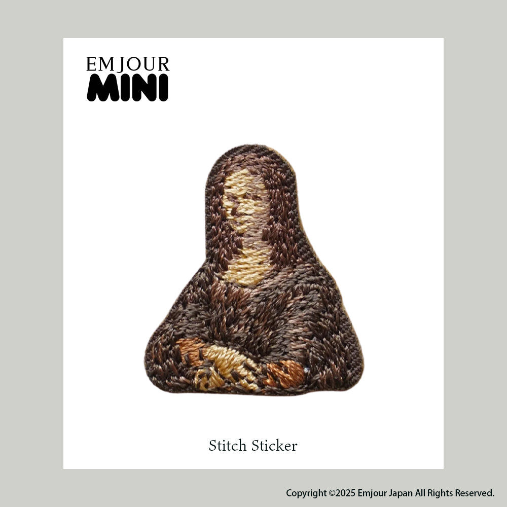 正規品 ワッペン 刺繍ワッペン 絵画 アート 落穂拾い モナ・リザ 真珠