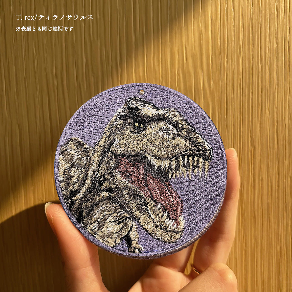 キーホルダー 刺繍 EMJOUR 恐竜 ヤモリ センザンコウ リクガメ 陸亀 ティラノサウルス トリケラトプス アニマル 爬虫類 キーチェーン プレゼント ギフト (animal-10)