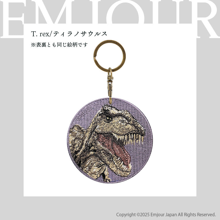 キーホルダー 刺繍 EMJOUR 恐竜 ヤモリ センザンコウ リクガメ 陸亀 ティラノサウルス トリケラトプス アニマル 爬虫類 キーチェーン プレゼント ギフト (animal-10)