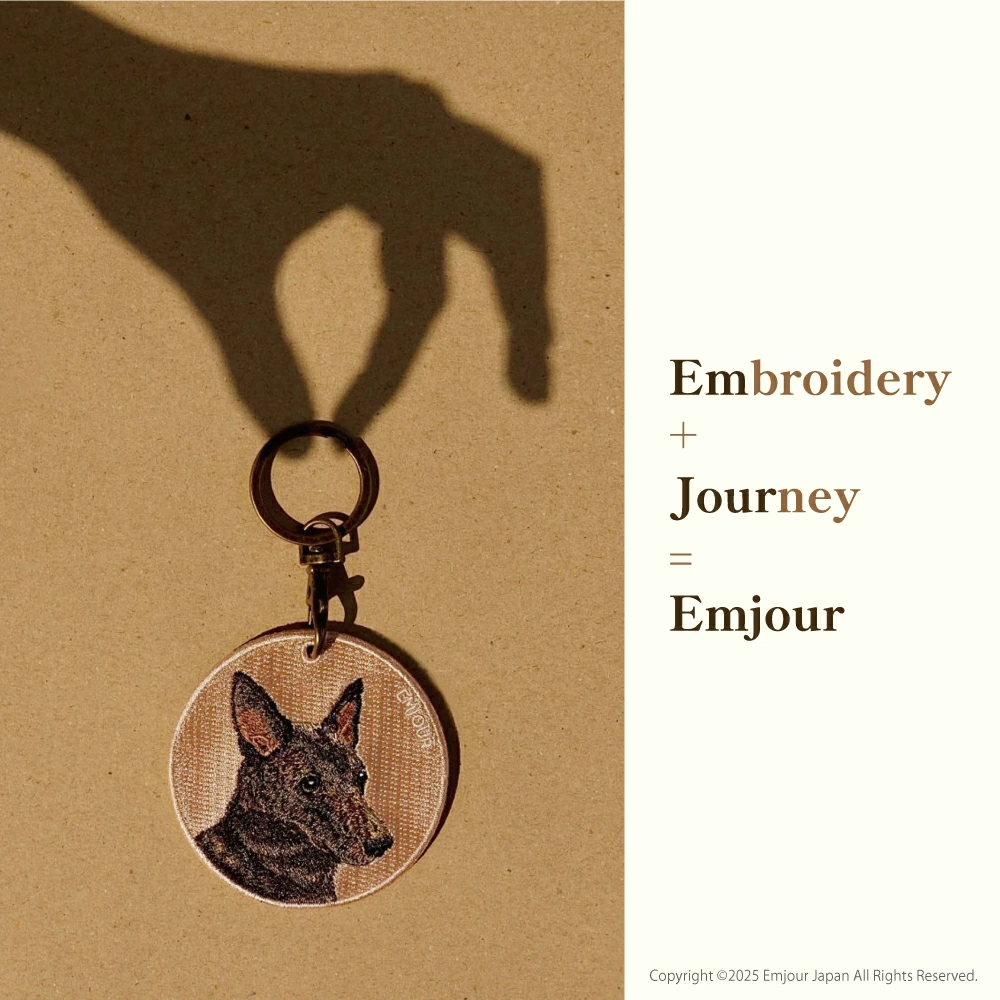 キーホルダー 犬 猫 刺繍 ワッペン アニマル チャーム 柴犬 黒柴 お散歩 トラ猫 お昼寝 ペット グッズ プレゼント EMJOUR エンジュール ペットロス